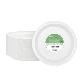 Prato de Cartão Redondo Anti-Gordura Branco Ø18cm 250g/m² (50 Uds)