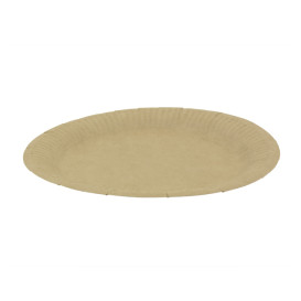 Prato de Cartão Redondo "Radial" Kraft Ø18cm 200gr/m² (650 Uds)