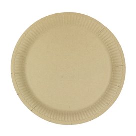 Prato de Cartão Redondo "Radial" Kraft Ø23cm 200gr/m² (50 Uds)