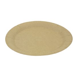 Prato de Cartão Redondo "Radial" Kraft Ø23cm 200gr/m² (50 Uds)