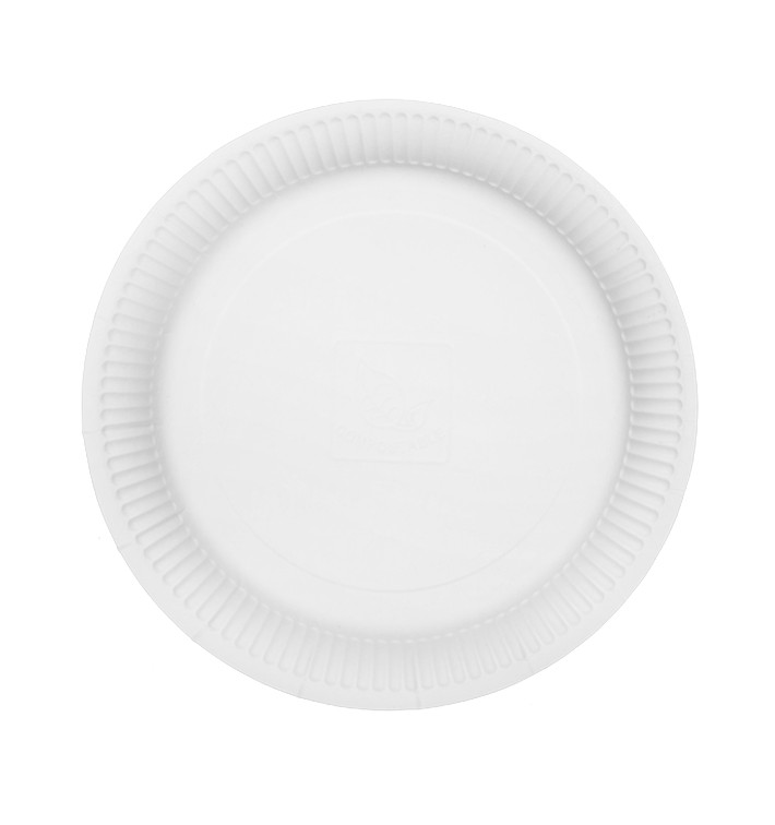 Prato de Cartão Redondo "Radial" Branco Ø23cm 200gr/m² (650 Uds) Prato de Cartão Redondo "Radial" Branco Ø23cm 200gr/m² (650 Uds)