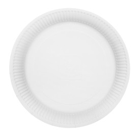 Prato de Cartão Redondo "Radial" Branco Ø23cm 200gr/m² (50 Uds)