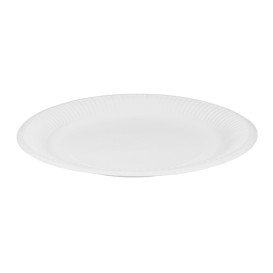 Prato de Cartão Redondo "Radial" Branco Ø23cm 200gr/m² (650 Uds)