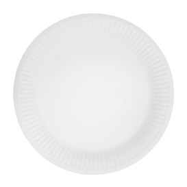 Prato de Cartão Redondo "Radial" Branco Ø18cm 200gr/m² (650 Uds)