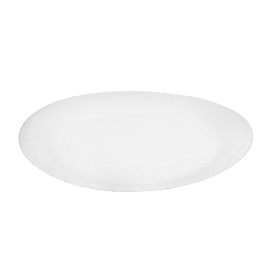 Prato de Cartão Redondo "Radial" Branco Ø18cm 200gr/m² (650 Uds)