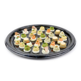Bandeja Plastico Redonda Marmore 30 cm (5 Uds)