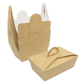 Caixa TakeAway com alça Kraft 16x9,5x6cm (200 Uds)