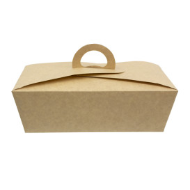 Caixa TakeAway com alça Kraft 20x10x7cm (140 Uds)