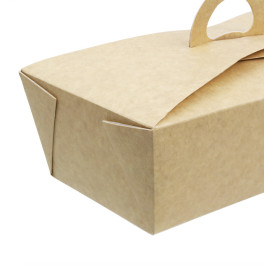 Caixa TakeAway com alça Kraft 20x10x7cm (140 Uds)