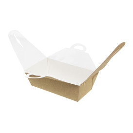 Caixa TakeAway com alça Kraft 20x10x7cm (140 Uds)