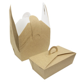 Caixa TakeAway com alça Kraft 20x10x7cm (140 Uds)