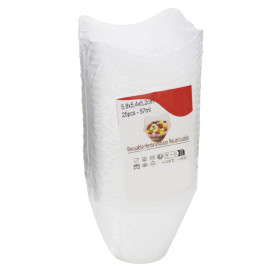 Tigela Reutilizável Degustação PP Quadrada 5,8x5,4x5,2cm 57ml (25 Uds)