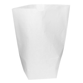 Saco de Papel Cilíndrico com Base Hexagonal Branco 17x22cm (50 Uds)