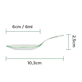 Colher Plastico Degustação Water green 10,3cm (144 Uds)