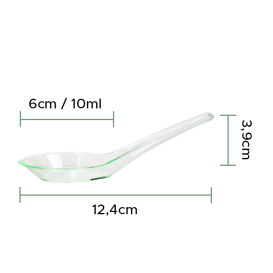 Colher Plastico Degustação Transparente 12,4cm (12 Uds)