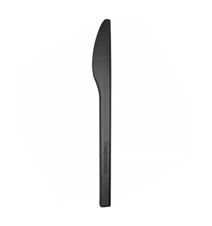 Faca Compostável CPLA Preto 17cm (25 Uds) Faca Compostável CPLA Preto 17cm (25 Uds)