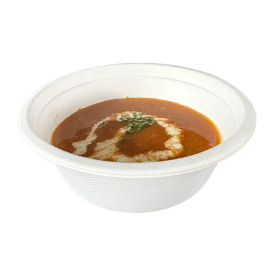 Tigela de Cana-de-Açúcar Branca 600ml Ø15,5cm (250 Uds)