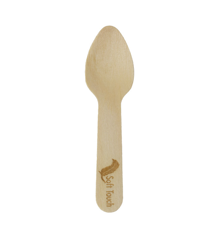 Mini Colher de Madeira “Soft” 7,5cm (100 Uds) Mini Colher de Madeira “Soft” 7,5cm (100 Uds)