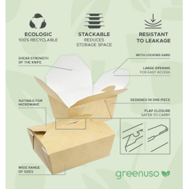 Caixa TakeAway Kraft 13x8,5x6cm 700ml (360 Uds) Caixa TakeAway Kraft 13x8,5x6cm 700ml (360 Uds)