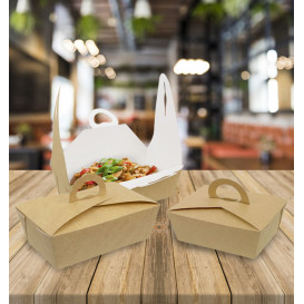 Caixa TakeAway com alça Kraft 20x10x7cm (140 Uds)