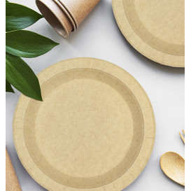 Prato de Cartão Redondo Anti-Gordura Kraft Ø18cm 245g/m² (50 Uds)