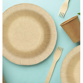 Prato Fundo de Cartão Anti-Gordura Kraft Ø19cm 245g/m² (50 Uds)