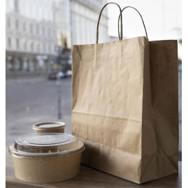 Saco Papel Kraft Marrom Asas 100g/m² 35+18x34cm (25 Uds)
