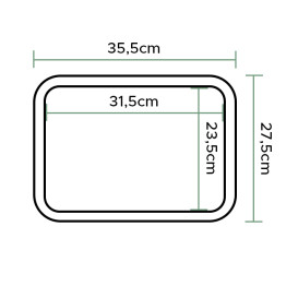 Bandeja PP Rigido Marrom 27,5x35.5cm (1 Ud)