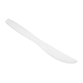 Faca Compostável CPLA Branco 18cm (50 Uds)