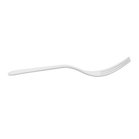 Garfo Compostável Reutilizável CPLA Branco 10cm (100 Uds)