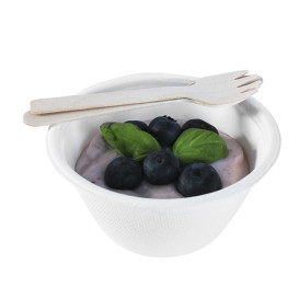 Tigela Degustação de Cana-de-Açúcar Branca 180ml Ø9,5cm (50 Uds)