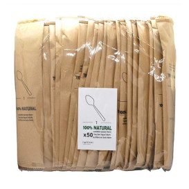 Colher de Madeira Embalada 16cm (50 Uds)