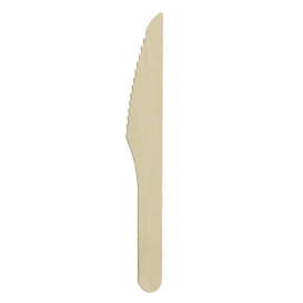 Faca em Madeira Descartável 16,5cm (50 Uds)