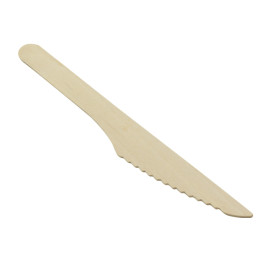 Faca em Madeira Descartável 16,5cm (50 Uds)