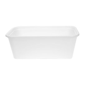 Terrina Retangular PP Branca com Tampa 750ml 17,3x11,9cm (50 Uds)