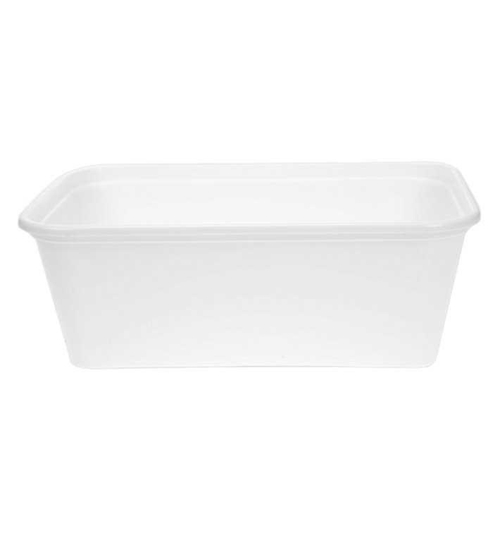 Terrina Retangular PP Branca com Tampa 750ml 17,3x11,9cm (50 Uds) Terrina Retangular PP Branca com Tampa 750ml 17,3x11,9cm (50 Uds)