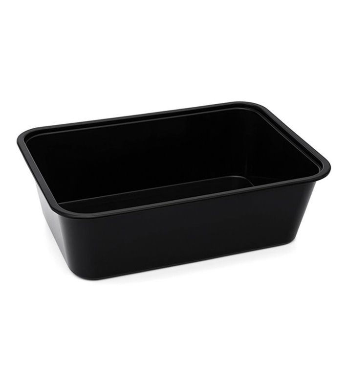 Terrina Retangular PP Preta com Tampa 750ml 17,3x11,9cm (50 Uds) Terrina Retangular PP Preta com Tampa 750ml 17,3x11,9cm (50 Uds)