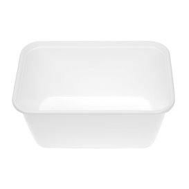 Terrina Retangular PP Branca com Tampa 1.000ml 17,3x11,9cm (50 Uds)