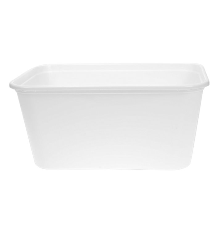 Terrina Retangular PP Branca com Tampa 1.000ml 17,3x11,9cm (50 Uds) Terrina Retangular PP Branca com Tampa 1.000ml 17,3x11,9cm (50 Uds)
