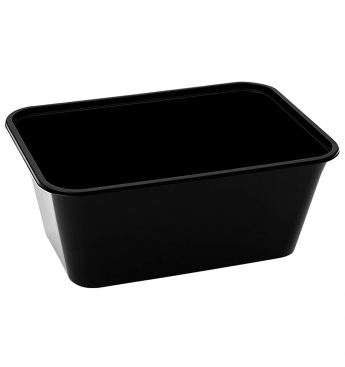 Terrina Retangular PP Preta com Tampa 1.000ml 17,3x11,9cm (50 Uds) Terrina Retangular PP Preta com Tampa 1.000ml 17,3x11,9cm (50 Uds)