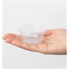 Terrina in PP Transparente para Molhos com Tampa 2Oz/60ml (100 Uds)