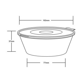 Terrina Bisagra PP para Molhos 6Oz/180ml (1.000 Uds)
