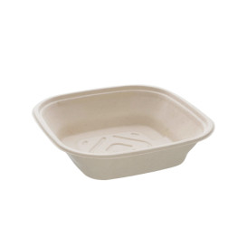 Tigela Cana de Açúcar Quadrada Natural 2250ml 27cm (50 Uds)