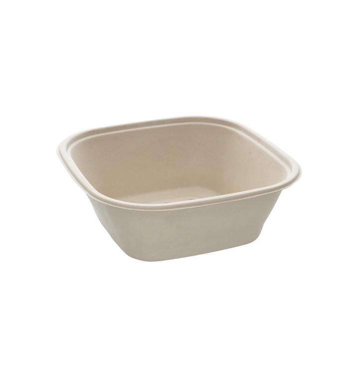 Tigela Cana de Açúcar Quadrada Natural 3500ml 27cm (25 Uds) Tigela Cana de Açúcar Quadrada Natural 3500ml 27cm (25 Uds)
