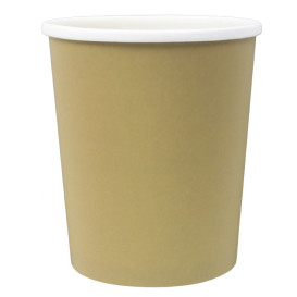 Terrina de Cartão Kraft com Rebordo Branco 1.000ml Ø11,7cm (25 Uds)