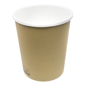 Terrina de Cartão Kraft com Rebordo Branco 1.000ml Ø11,7cm (25 Uds)