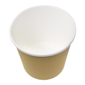 Terrina de Cartão Kraft com Rebordo Branco 750ml Ø11,7cm (25 Uds)