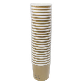 Terrina de Cartão Kraft com Rebordo Branco 350ml Ø9,0cm (25 Uds)