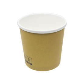 Terrina de Cartão Kraft com Rebordo Branco 350ml Ø9,0cm (25 Uds)