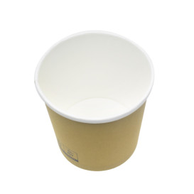 Terrina de Cartão Kraft com Rebordo Branco 350ml Ø9,0cm (25 Uds)